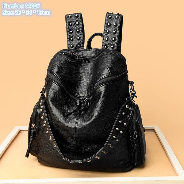 Factory wholesale ladies shoulder bags 4 colors street pop rivet punk messenger bag thickened washed leather leisure backpack Joker solid color fashion handbag, Blue-8482#
Factory wholesale ladies shoulder bags 4 colors street pop rivet punk messenger bag thickened washed leather leisure backpack Joker solid color fashion handbag, Blue-8482#