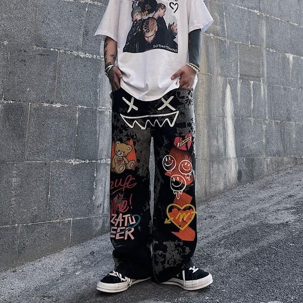 mens jeans spring and summer high street graffiti dad jeans men women loose waist show thin wide leg straight trousers 230420, Blue
mens jeans spring and summer high street graffiti dad jeans men women loose waist show thin wide leg straight trousers 230420, Blue