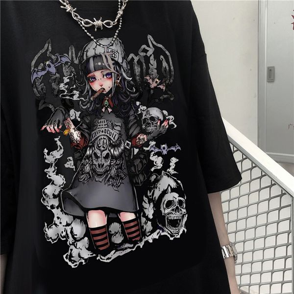 women s t shirt summer goth female tee aesthetic loose women t shirt punk dark grunge streetwear ladies gothic t shirts harajuku clothes y2k, White
women s t shirt summer goth female tee aesthetic loose women t shirt punk dark grunge streetwear ladies gothic t shirts harajuku clothes y2k, White