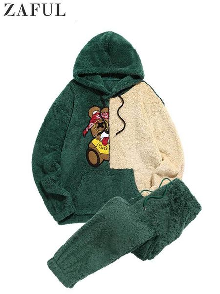men's tracksuits tracksuit for men colorblock fuzzy cartoon bear embroidered hoodie with trouser set two pieces jumper beam feet pants, Gray
men's tracksuits tracksuit for men colorblock fuzzy cartoon bear embroidered hoodie with trouser set two pieces jumper beam feet pants, Gray
