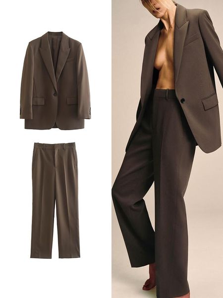 pants traf vrouwen kantoor outfits blazer pak 2022 herfst winter 2 stuks single button notched jas + rits lange broek basic uitloper, White
pants traf vrouwen kantoor outfits blazer pak 2022 herfst winter 2 stuks single button notched jas + rits lange broek basic uitloper, White