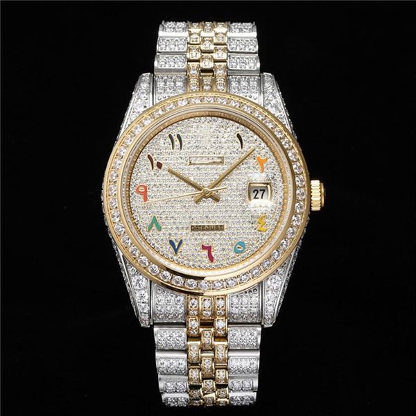 diary full drill type men's watch size 41mm inset swarovski crystal diamond dial using automatic machinery 3255 movement 18k 270s, Slivery;brown
diary full drill type men's watch size 41mm inset swarovski crystal diamond dial using automatic machinery 3255 movement 18k 270s, Slivery;brown