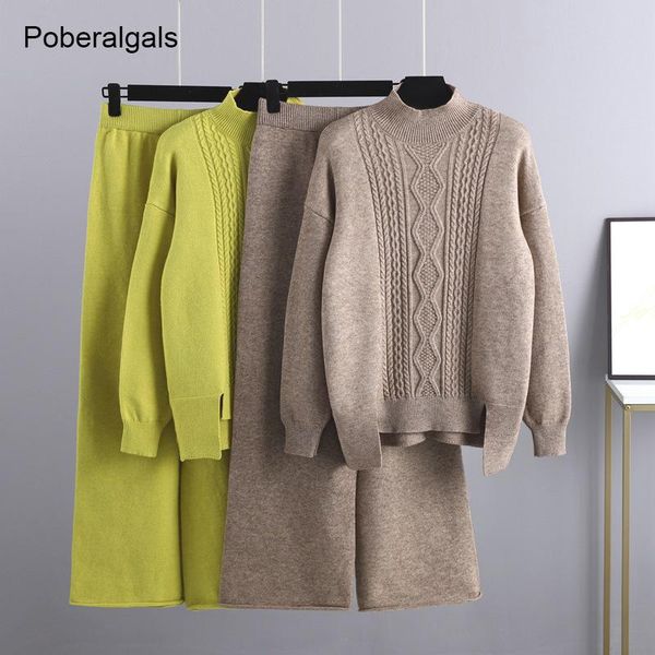 pants winter oversized drop sleeve cashmere knit thick loose turtleneck sweater tracksuits wide leg pants suit women twopiece sets, White
pants winter oversized drop sleeve cashmere knit thick loose turtleneck sweater tracksuits wide leg pants suit women twopiece sets, White