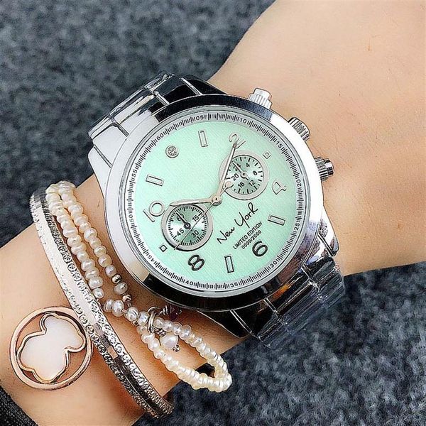 fashion brand women's girl 2 dials new york style steel metal band quartz wrist watch m6112230o, Slivery;brown
fashion brand women's girl 2 dials new york style steel metal band quartz wrist watch m6112230o, Slivery;brown