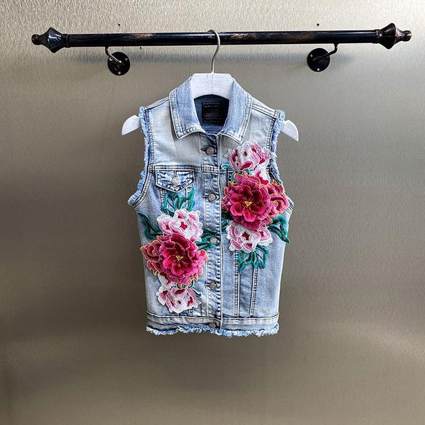 vests 2021 girl's denim vest threedimensional embroidery flower waistcoat korean slim student vest jeans jackets short lady coat, Black;white
vests 2021 girl's denim vest threedimensional embroidery flower waistcoat korean slim student vest jeans jackets short lady coat, Black;white