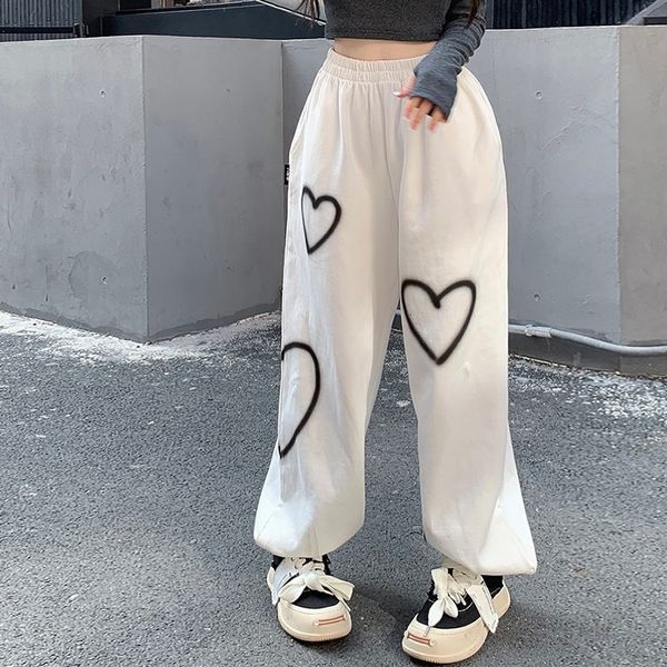 women's pants s heart printing sweatpant loose straight joggers high waist wide leg oversize streetwear korean y2k hip hop trousers 230, Black;white
women's pants s heart printing sweatpant loose straight joggers high waist wide leg oversize streetwear korean y2k hip hop trousers 230, Black;white