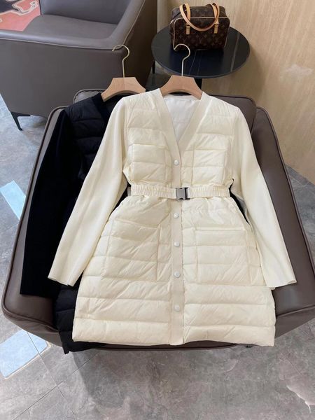 parkas autumn winter long wool goose down v neck single breasted belted cardigan coat, Black
parkas autumn winter long wool goose down v neck single breasted belted cardigan coat, Black