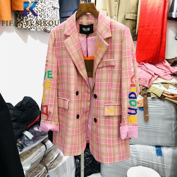 pants streetwear women fashion plaid blazer jacket double breasted letter print suit coat lady loose blazers coat 2020, White
pants streetwear women fashion plaid blazer jacket double breasted letter print suit coat lady loose blazers coat 2020, White