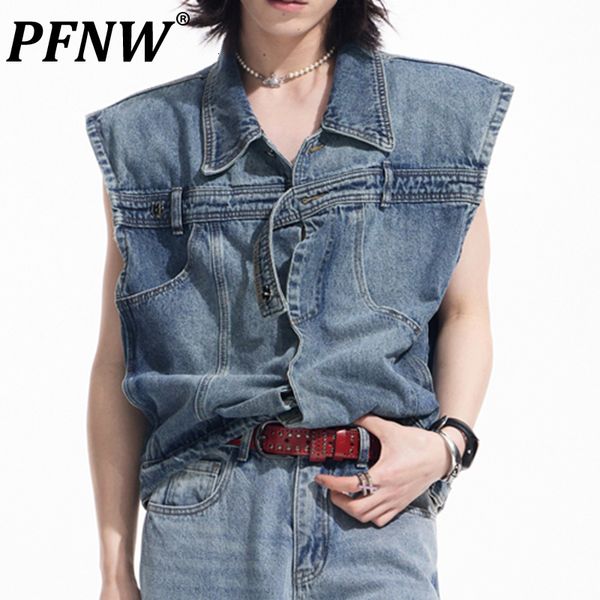 men's vests pfnw spring summer high street shoulder pad sleeveless denim vest jackets darkwear button cool waistcoat 12a96 230420, Black;white
men's vests pfnw spring summer high street shoulder pad sleeveless denim vest jackets darkwear button cool waistcoat 12a96 230420, Black;white