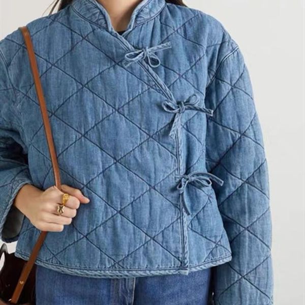 leather women's casual denim parka cotton coat 2022 new laceup long sleeve stand collar female wrap jackets, Black
leather women's casual denim parka cotton coat 2022 new laceup long sleeve stand collar female wrap jackets, Black