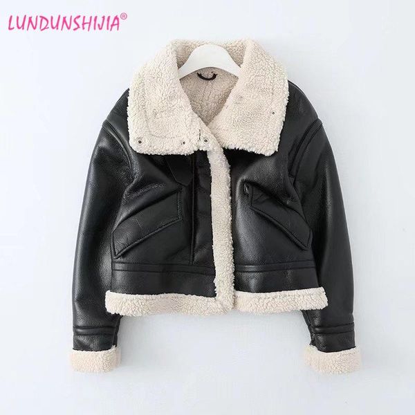 jackets stvy 2021 winter warm women's motorcycle velvet jacket female turndown collar black fur thick plus velvet short style outwear, Black;brown
jackets stvy 2021 winter warm women's motorcycle velvet jacket female turndown collar black fur thick plus velvet short style outwear, Black;brown