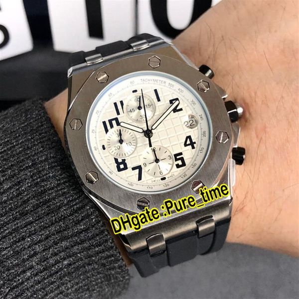 new royal 42mm 25940sk oo d002ca 03 25940 white texture dial quartz chronograph mens watch steel case rubber strap watches pure ti1980, Slivery;brown
new royal 42mm 25940sk oo d002ca 03 25940 white texture dial quartz chronograph mens watch steel case rubber strap watches pure ti1980, Slivery;brown