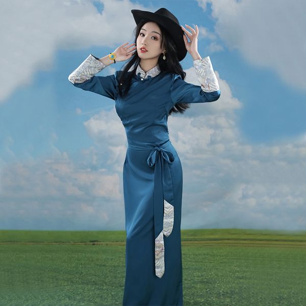 tibetan ethnic clothing women's traditional oriental dress vintage tibet style cheongsam robe elegant party costume, Red
tibetan ethnic clothing women's traditional oriental dress vintage tibet style cheongsam robe elegant party costume, Red