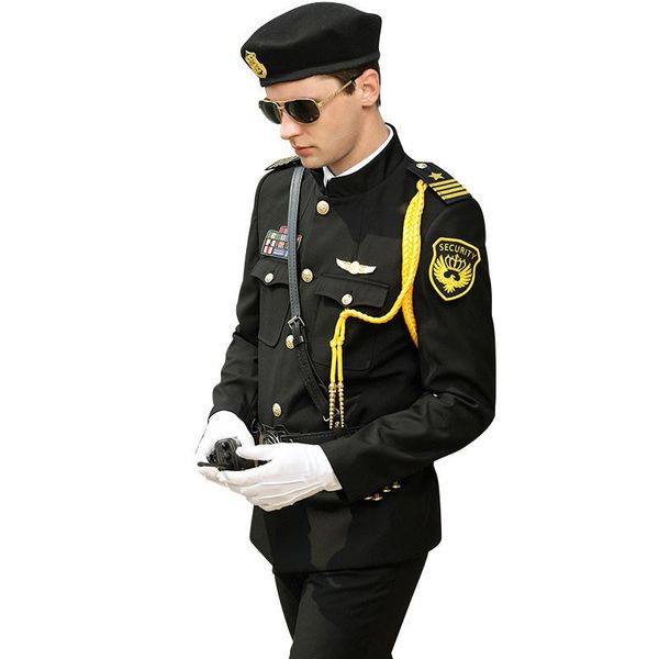 men's suits & blazers new design coat pants standing collar security work suit set property real estate sales department concierge clot, White;black
men's suits & blazers new design coat pants standing collar security work suit set property real estate sales department concierge clot, White;black