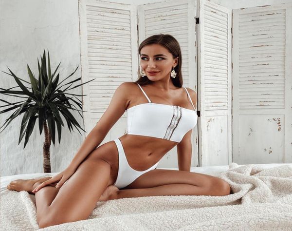 solid white black bikini 2020 zipper push up swimsuit swimwear women pushup bikinis set brazilian thong swim bathing suit4181922