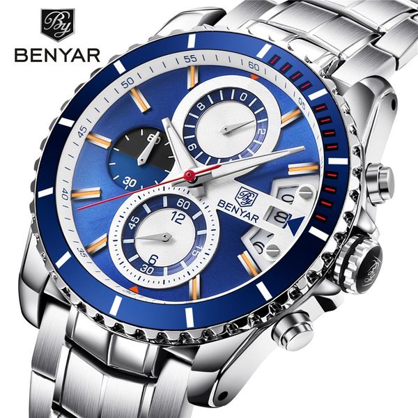 benyar fashion business dress mens watches brand luxury chronograph full steel waterproof quartz clock support drop287f, Slivery;brown
benyar fashion business dress mens watches brand luxury chronograph full steel waterproof quartz clock support drop287f, Slivery;brown