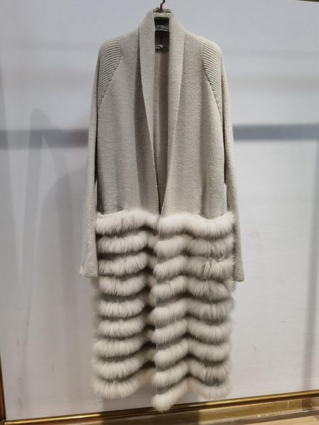 fur 2022 women real fox fur knitting oversize loose spring fox fur strip sewed together outside decoration lady's long sweater coat, Black
fur 2022 women real fox fur knitting oversize loose spring fox fur strip sewed together outside decoration lady's long sweater coat, Black