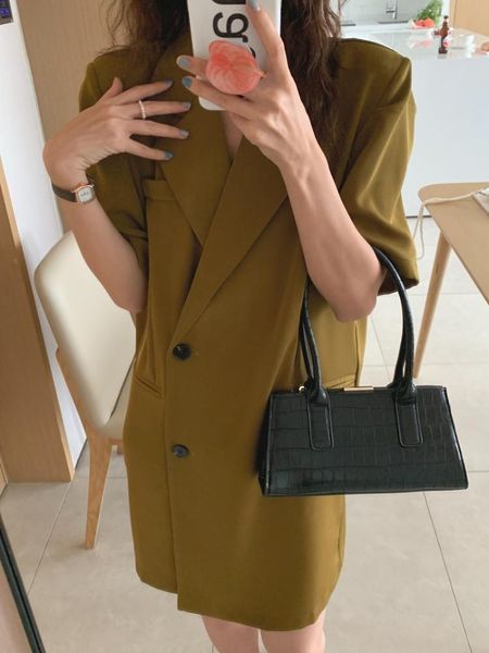 pants korean chic summer long blazer ladies new simple niche temperament collar loose two button short sleeve suit dress women jackets, White
pants korean chic summer long blazer ladies new simple niche temperament collar loose two button short sleeve suit dress women jackets, White