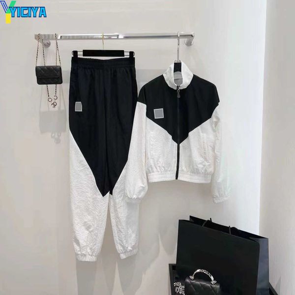 yiciya 2023 designer women's two piece pants fashion women summer suit long sleeve casual jacket high waist pants loose two piece set t, White
yiciya 2023 designer women's two piece pants fashion women summer suit long sleeve casual jacket high waist pants loose two piece set t, White