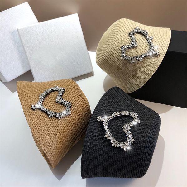 love diamond straw hat summer women heart crystal caps rhinestone bucket straw hats woven sun hat french designer caps, Blue;gray
love diamond straw hat summer women heart crystal caps rhinestone bucket straw hats woven sun hat french designer caps, Blue;gray