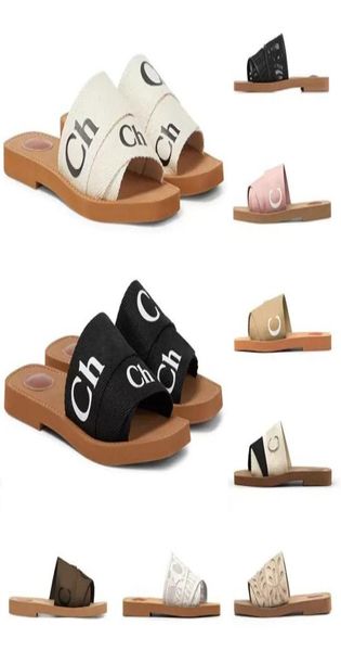 with box designer woody sandals for women mules flat slides light tan beige white black pink lace lettering fabric canvas slippers9130112
with box designer woody sandals for women mules flat slides light tan beige white black pink lace lettering fabric canvas slippers9130112
