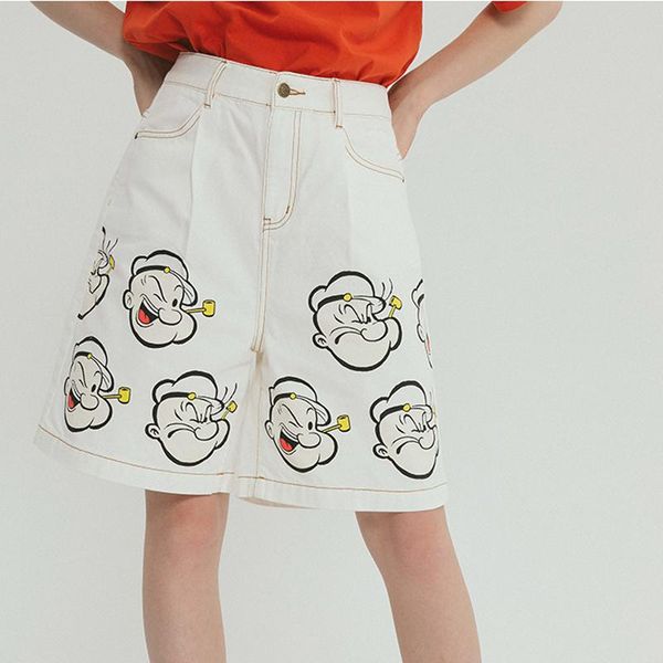 jeans casual women summer white jeans shorts cartoon print high waist ladies denim shorts preppy style, Blue
jeans casual women summer white jeans shorts cartoon print high waist ladies denim shorts preppy style, Blue