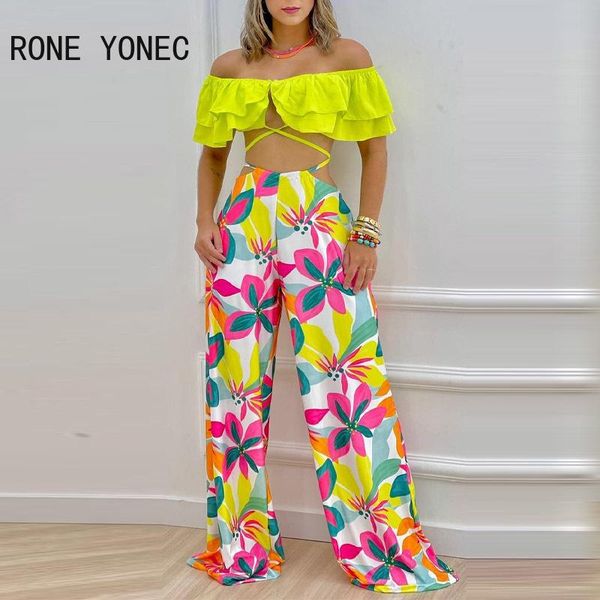 pants women chic spaghetti strap solid criss cross lace up ruffle crop floral print pants pants sets, White
pants women chic spaghetti strap solid criss cross lace up ruffle crop floral print pants pants sets, White