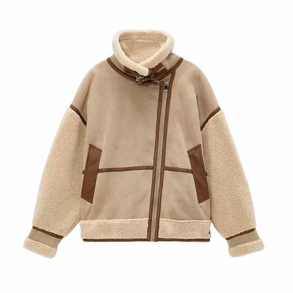 womens jackets autumn european and american style womens loose lamb wool stitching retro allmatch warm motorcycle jacket 221017 x9tb#, Black;brown
womens jackets autumn european and american style womens loose lamb wool stitching retro allmatch warm motorcycle jacket 221017 x9tb#, Black;brown