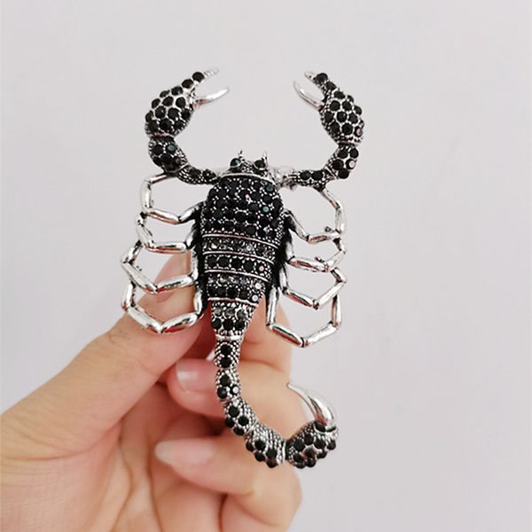 vintage black rhinestone scorpion brooch women's party clothing accessories insect brooches gift, Gray
vintage black rhinestone scorpion brooch women's party clothing accessories insect brooches gift, Gray