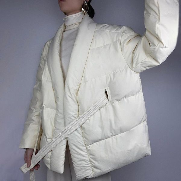 leather ard fashion vneck with belt down cotton white coat casual long sleeve winter jacket women 2022 straight outwear warm parkas, Black
leather ard fashion vneck with belt down cotton white coat casual long sleeve winter jacket women 2022 straight outwear warm parkas, Black