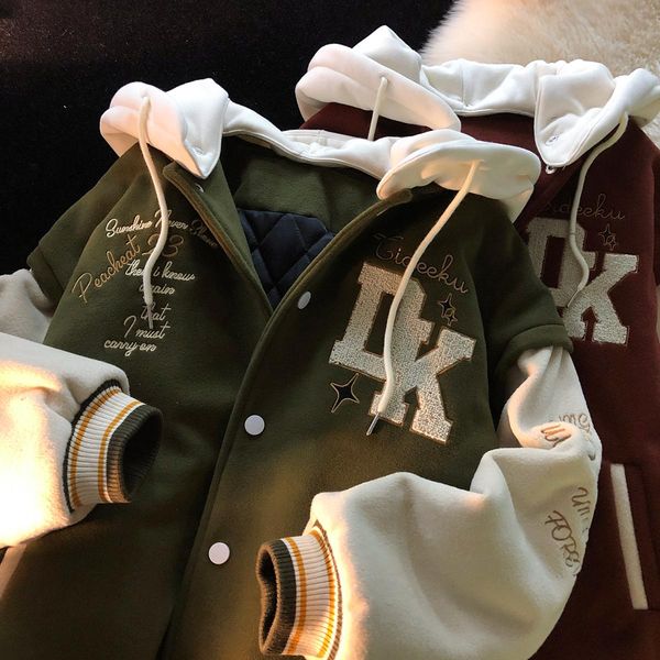 leather womens retro letter embroidered hooded jacket winter 2022 streetwear patchwork bomber coat korean fashion loose baseball unifor, Black
leather womens retro letter embroidered hooded jacket winter 2022 streetwear patchwork bomber coat korean fashion loose baseball unifor, Black