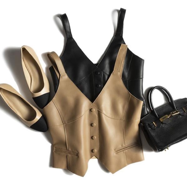 vests pu washed leather waistcoat wearing women's autumn and winter 2021 korean version was thin vneck sleeveless waistcoat vest, Black;white
vests pu washed leather waistcoat wearing women's autumn and winter 2021 korean version was thin vneck sleeveless waistcoat vest, Black;white