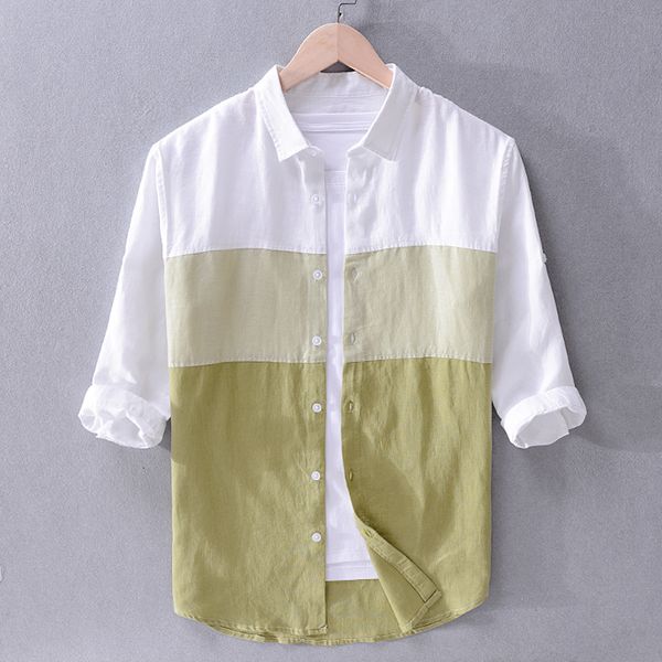 men's casual shirts 100% linen summer shirt men brand casual shirt mens fashion three-quarter sleeve shirts for men breathable shirt ma, White;black
men's casual shirts 100% linen summer shirt men brand casual shirt mens fashion three-quarter sleeve shirts for men breathable shirt ma, White;black
