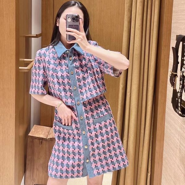 casual dresses sandro french style dress cowboy splicing two-piece tweed dress for women, Black;gray
casual dresses sandro french style dress cowboy splicing two-piece tweed dress for women, Black;gray