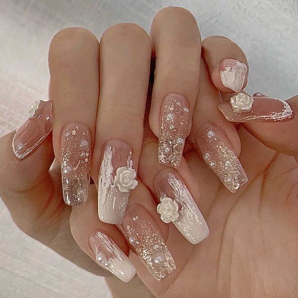 false nails 24pcs nail art fake nails camellia wearing nail pearls manicure seamless removable false nail ballerina press on nails set j2304, Red;gold
false nails 24pcs nail art fake nails camellia wearing nail pearls manicure seamless removable false nail ballerina press on nails set j2304, Red;gold