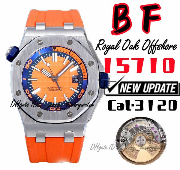 bf luxury men's diving watch 15710 color series 42mm cal.3120 movement, super luminous, natural rubber strap orange, Slivery;brown
bf luxury men's diving watch 15710 color series 42mm cal.3120 movement, super luminous, natural rubber strap orange, Slivery;brown