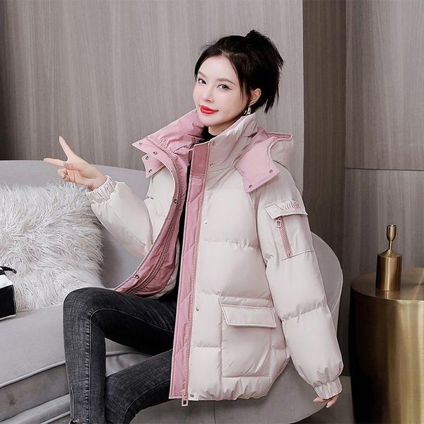 leather 2022 new winter jacket women parkas coat short hooded parka female jackets thick warm cotton padded jacket outerwear basic, Black
leather 2022 new winter jacket women parkas coat short hooded parka female jackets thick warm cotton padded jacket outerwear basic, Black