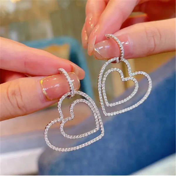 stud double heart dangle earring tibetan silver s925 party wedding drop earrings for women bridal engagment promise jewelry gift, Golden;silver
stud double heart dangle earring tibetan silver s925 party wedding drop earrings for women bridal engagment promise jewelry gift, Golden;silver