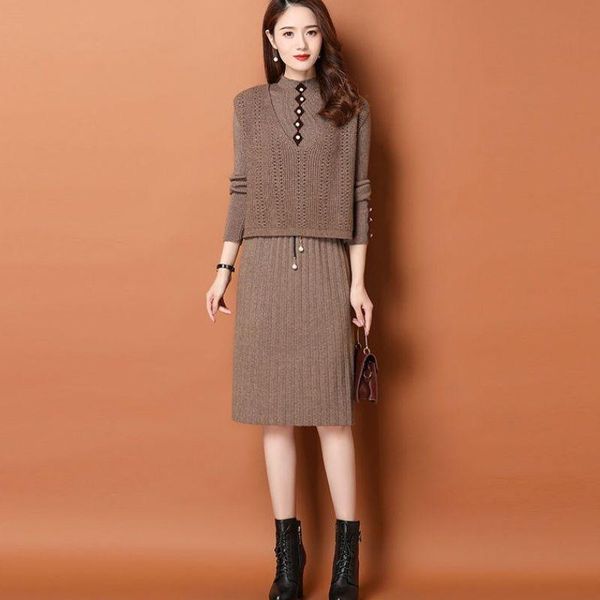 dress autumn korean knitted 2 piece skirt sets women long sleeve sweaters + elastic midi skirt suits casual fashion elegant set x89, White
dress autumn korean knitted 2 piece skirt sets women long sleeve sweaters + elastic midi skirt suits casual fashion elegant set x89, White