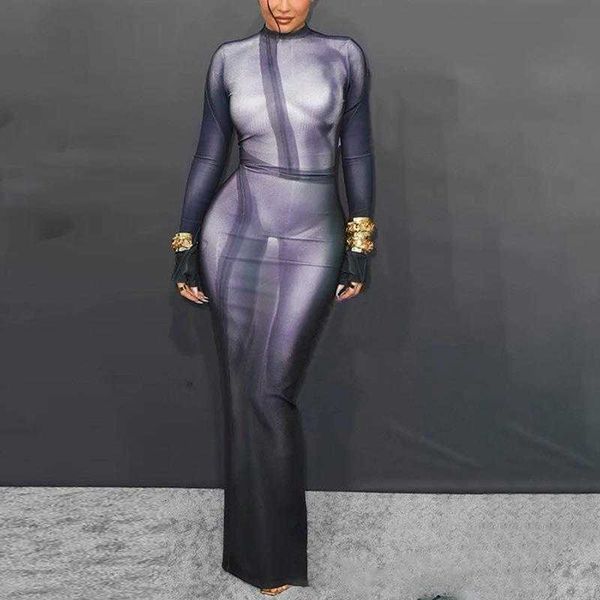 round neck slim dress kendall body print temperament long girl slit sleeve, Black;gray
round neck slim dress kendall body print temperament long girl slit sleeve, Black;gray