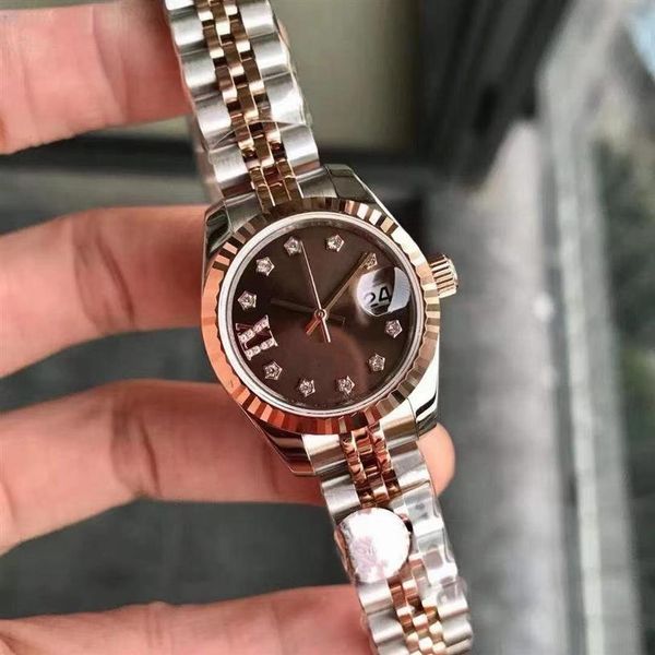 fashion rose gold ladies dress watch 28mm mechanical automatic women's watches stainless steel strap bracelet wr220g, Slivery;brown
fashion rose gold ladies dress watch 28mm mechanical automatic women's watches stainless steel strap bracelet wr220g, Slivery;brown