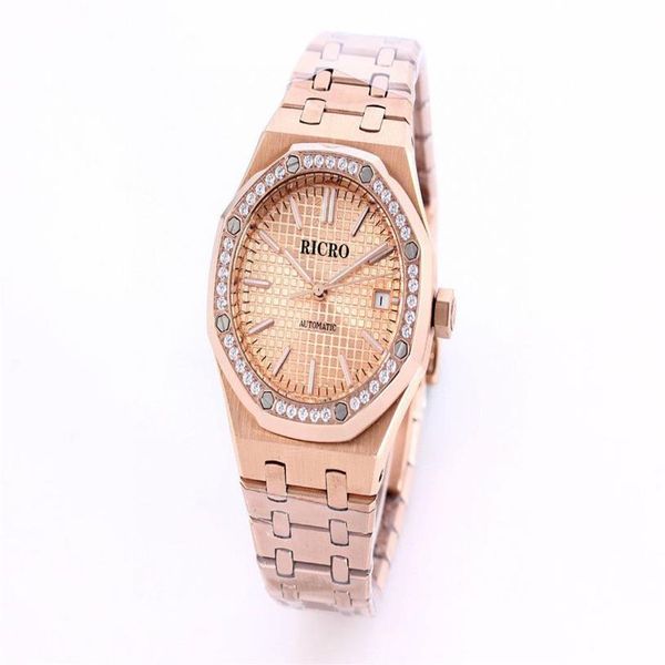 ladies mechanical watch 37mm size 316 fine steel drill ring mechanical movement classic three pin automatic calendar247f, Slivery;brown
ladies mechanical watch 37mm size 316 fine steel drill ring mechanical movement classic three pin automatic calendar247f, Slivery;brown
