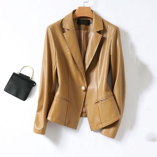 jackets women casual office blazer genuine leather suit jacket spring autum real sheepskin coat female slim single buckle lady outerwear, Black;brown
jackets women casual office blazer genuine leather suit jacket spring autum real sheepskin coat female slim single buckle lady outerwear, Black;brown