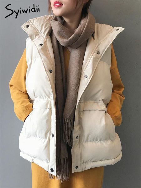 vests syiwidii vest for women 2022 sleeveless jacket fall winter korean fashion parkas elegant ladies chic outwear black beige coats, Black;white
vests syiwidii vest for women 2022 sleeveless jacket fall winter korean fashion parkas elegant ladies chic outwear black beige coats, Black;white