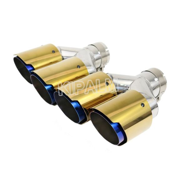 1 pair y style golden stainless steel exhaust muffler double inner burnt blueend pipe for bmw benz vw golf1468335
1 pair y style golden stainless steel exhaust muffler double inner burnt blueend pipe for bmw benz vw golf1468335