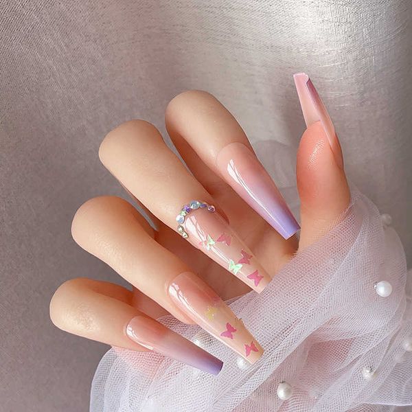 false nails 24pcsset artificial fake nails butterfly sequins point drill long ballet nail purple wearresistant coffin nail patch j230419, Red;gold
false nails 24pcsset artificial fake nails butterfly sequins point drill long ballet nail purple wearresistant coffin nail patch j230419, Red;gold