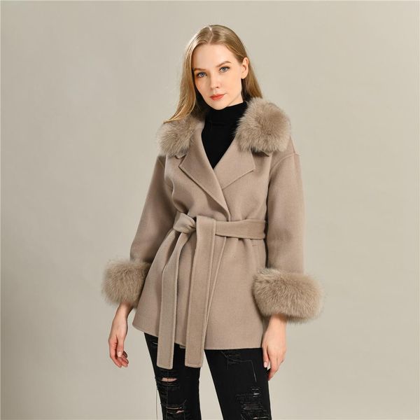fur autumn and winter high end cashmere wool coat double face real fur collar luxury ladies wool jacket keep warm clothing fall, Black
fur autumn and winter high end cashmere wool coat double face real fur collar luxury ladies wool jacket keep warm clothing fall, Black