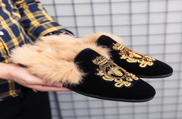 fashion half drag men shoes winter furry faux suede embroidered slipon baotou slingback comfortable casual daily ad1987728444, Black
fashion half drag men shoes winter furry faux suede embroidered slipon baotou slingback comfortable casual daily ad1987728444, Black