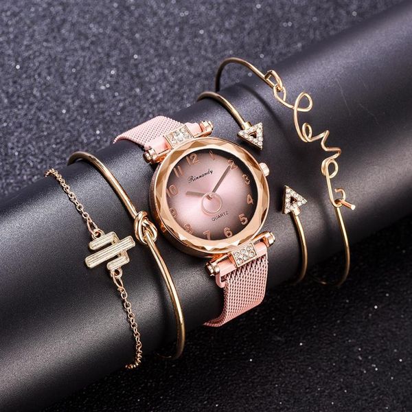 5pc set luxury brand women watches gradient magnet watch fashion casual female wristwatch simple bracelet dress pink clock gifts293e, Slivery;brown
5pc set luxury brand women watches gradient magnet watch fashion casual female wristwatch simple bracelet dress pink clock gifts293e, Slivery;brown