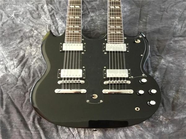 whole doubleheaded black electric guitar rosewood fingerboard good sound quality silver pieces 12 string and 6 string7158448
whole doubleheaded black electric guitar rosewood fingerboard good sound quality silver pieces 12 string and 6 string7158448